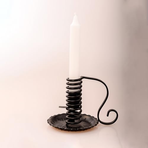 NKlaus Spiral-Kerzenleuchter Eisen schwarz 12 cm