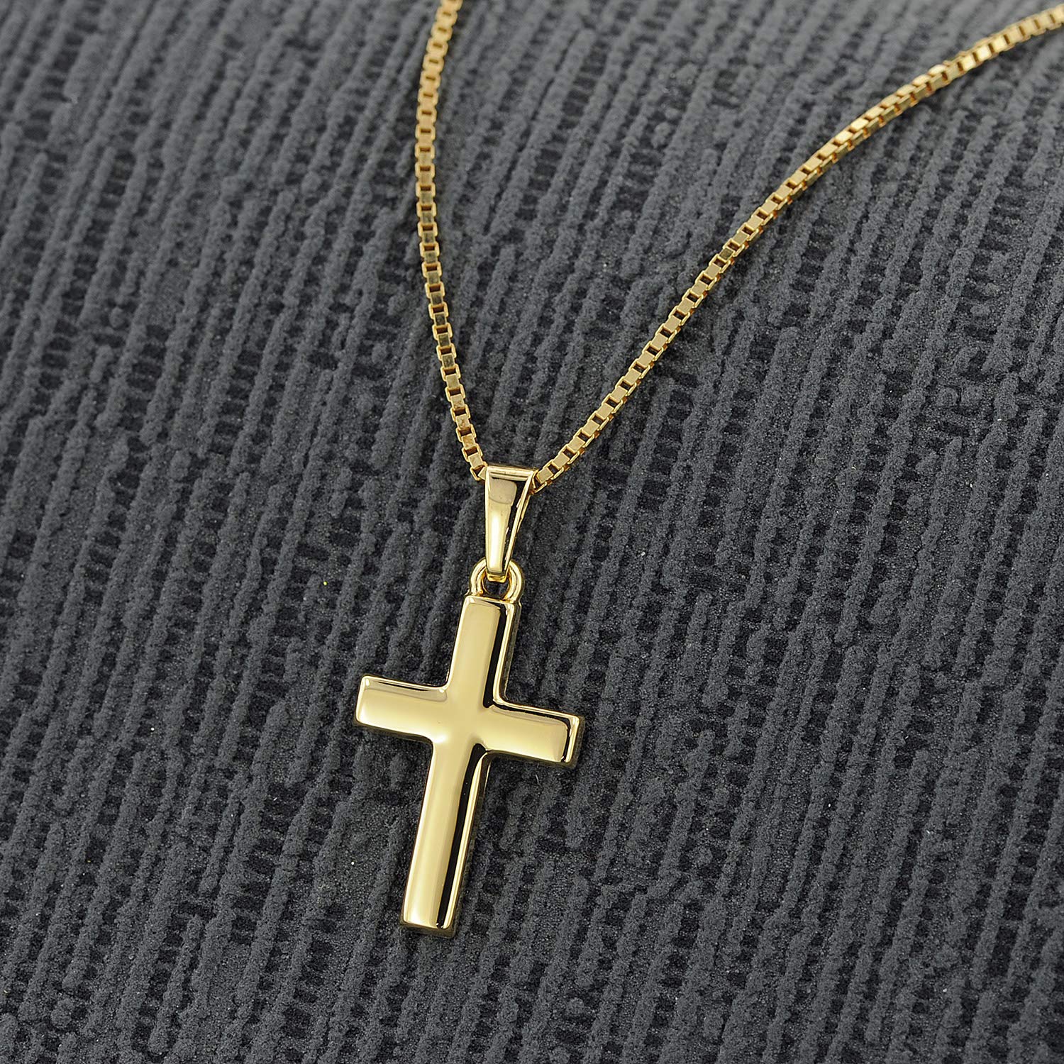trendor Halsketten Kreuz Gold 333 18mm Kette 40cm Kinder