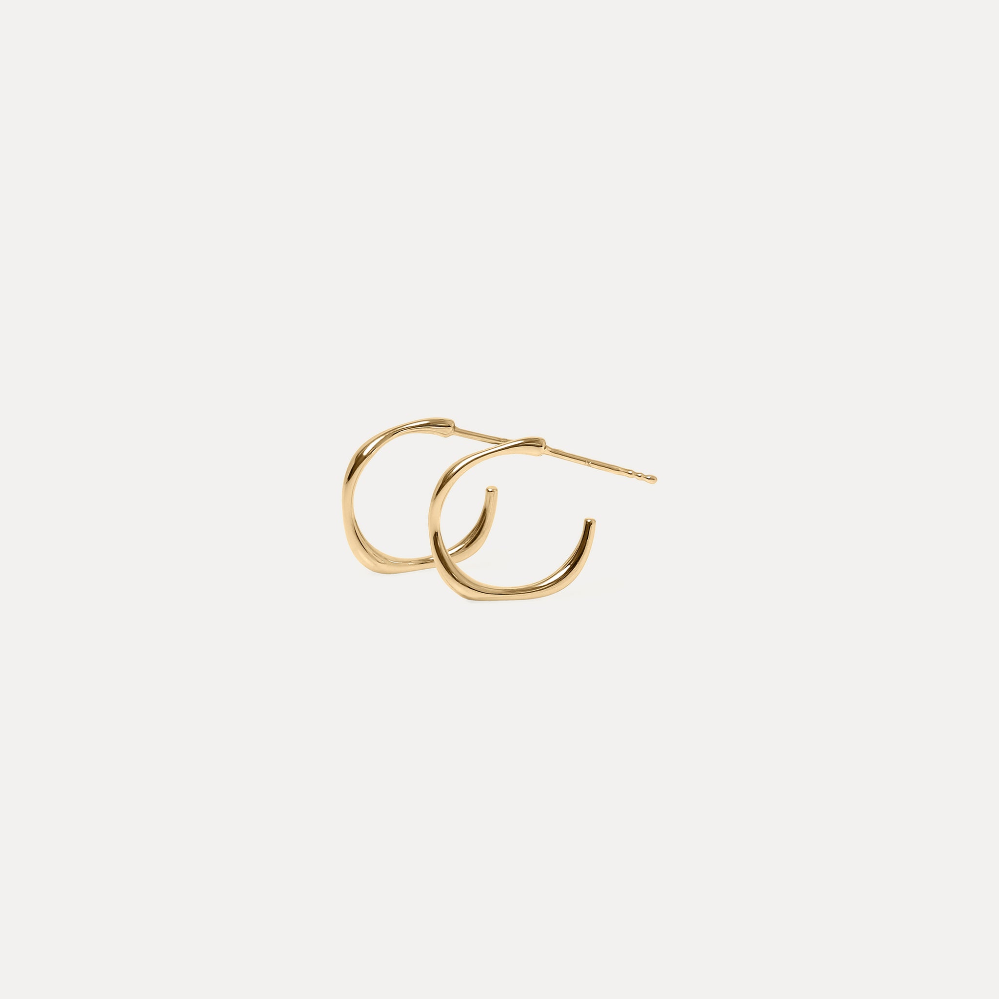 Stilnest Fluid Triple Creolen Ohrringe 585 Gold 14k Massivgold