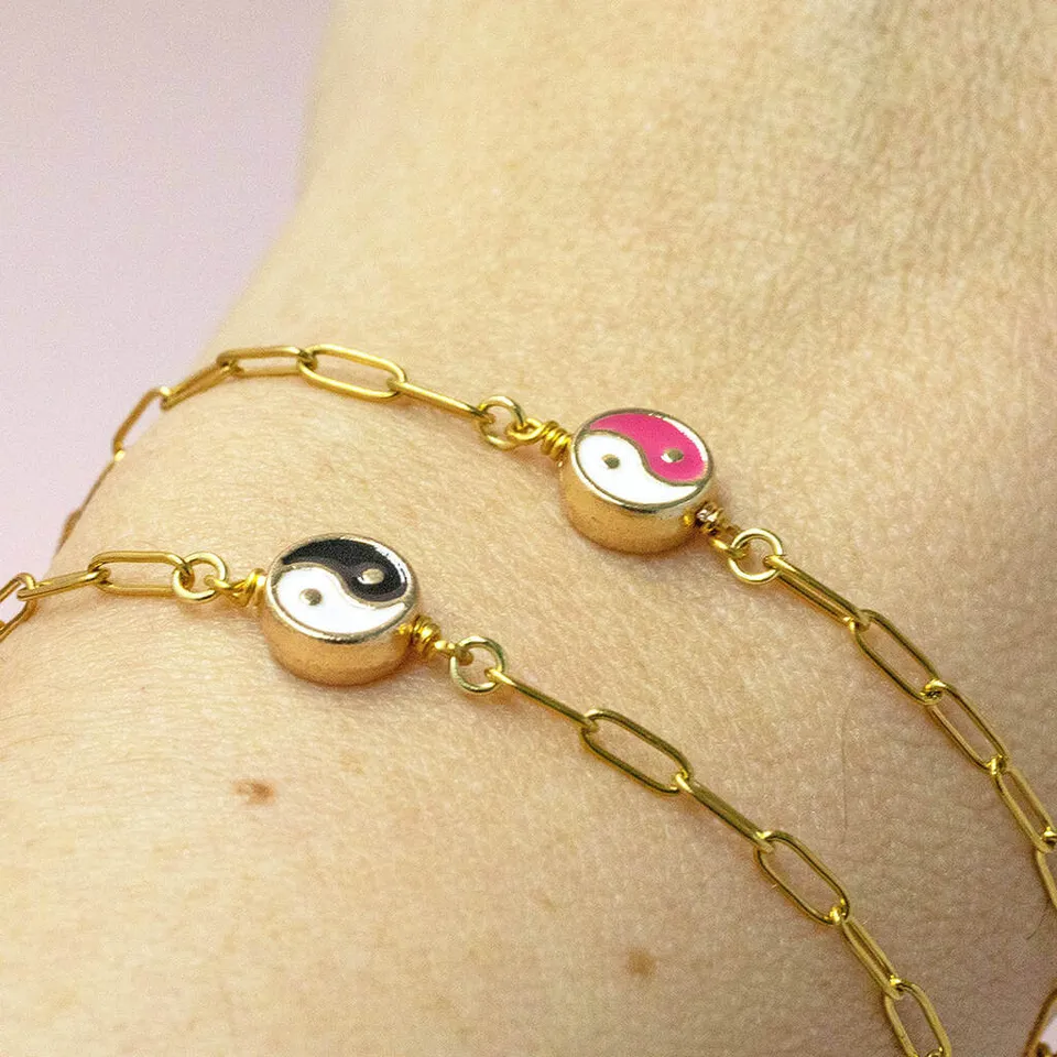 Joy by Corrine Smith Yin Yang Armband Emaille gold