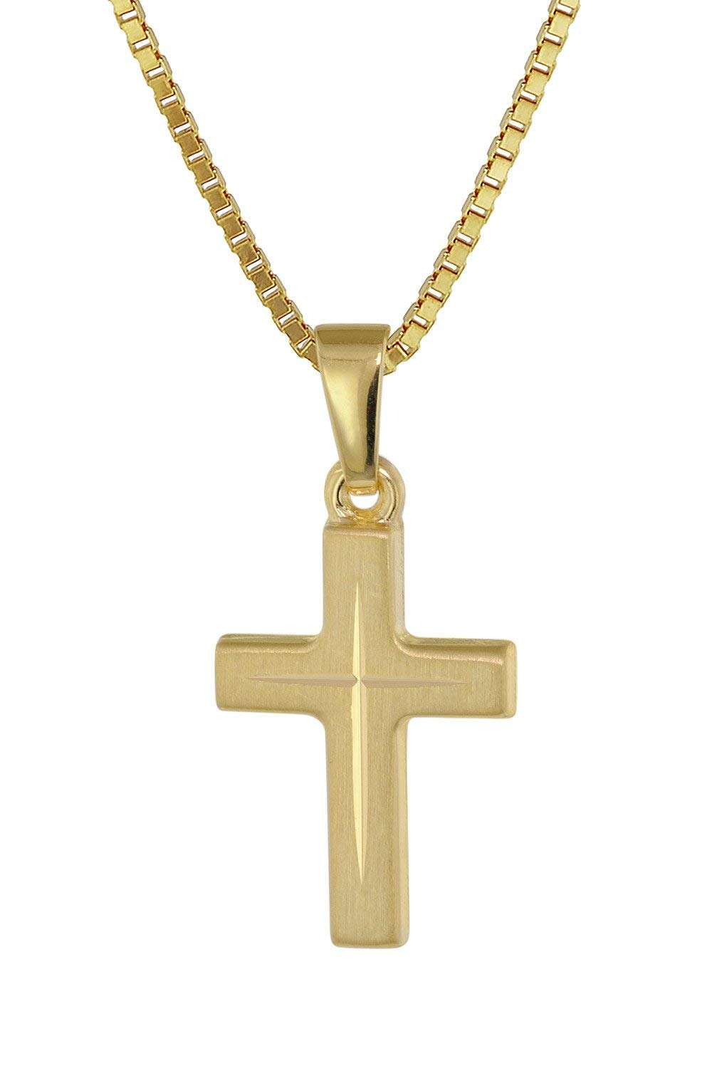 trendor Halsketten Kreuz-Anhänger Gold 333 Kinder Kette 40 cm