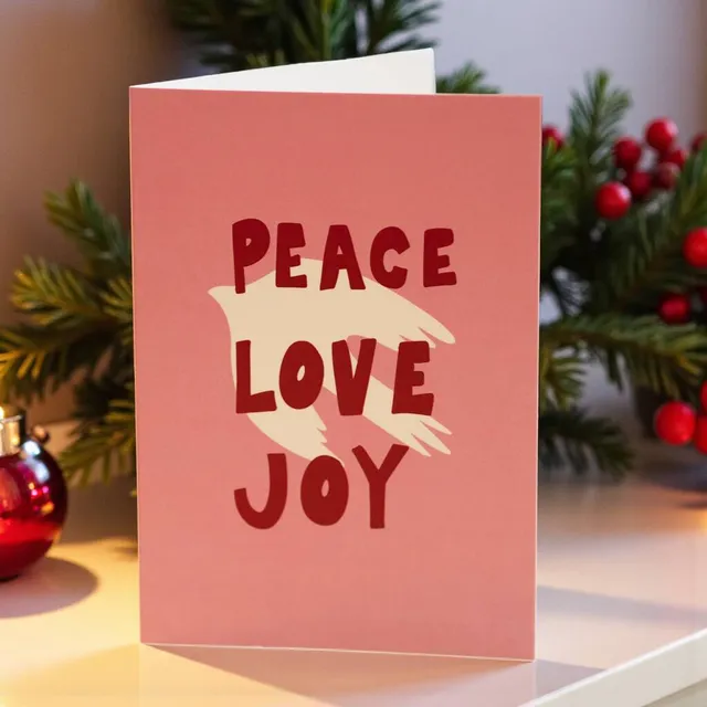 Joy by Corrine Smith White Dove Weihnachtskarte Taube