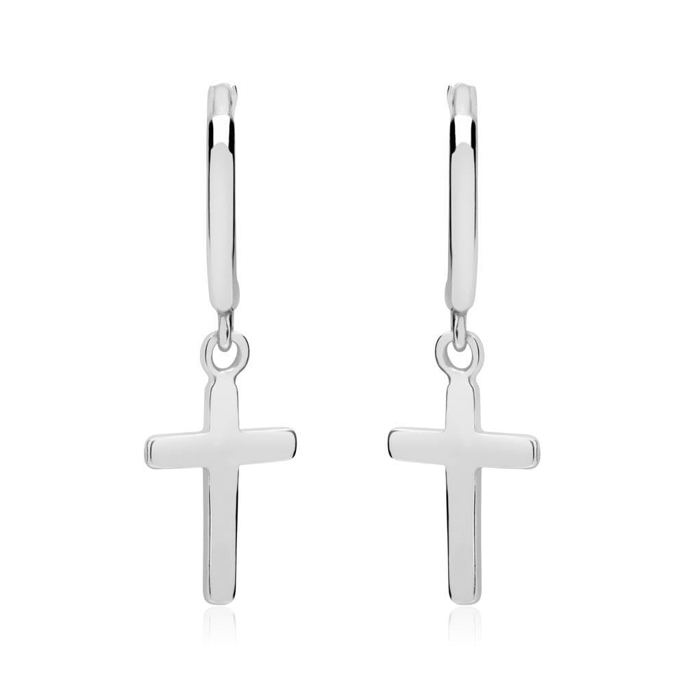 JEWLIX Ohrstecker Creolen Kreuze Sterlingsilber Ohrstecker Silber