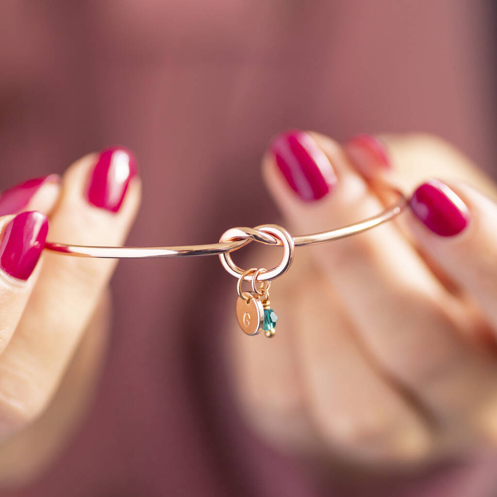 Joy by Corrine Smith Friendship Knot Bangle Roségold Geburtsstein