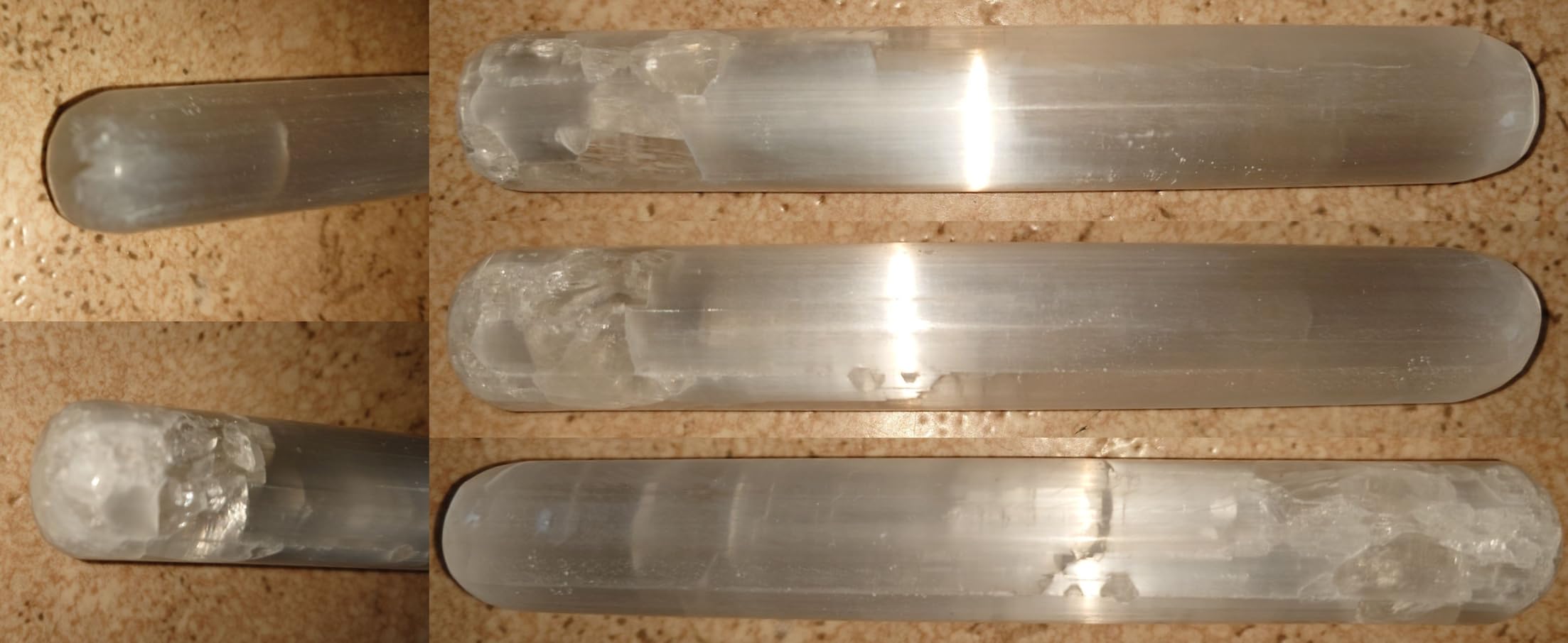 NKlaus Healing Crystals Selenit Massagestab 15 cm Reiki Stab 1 Stück