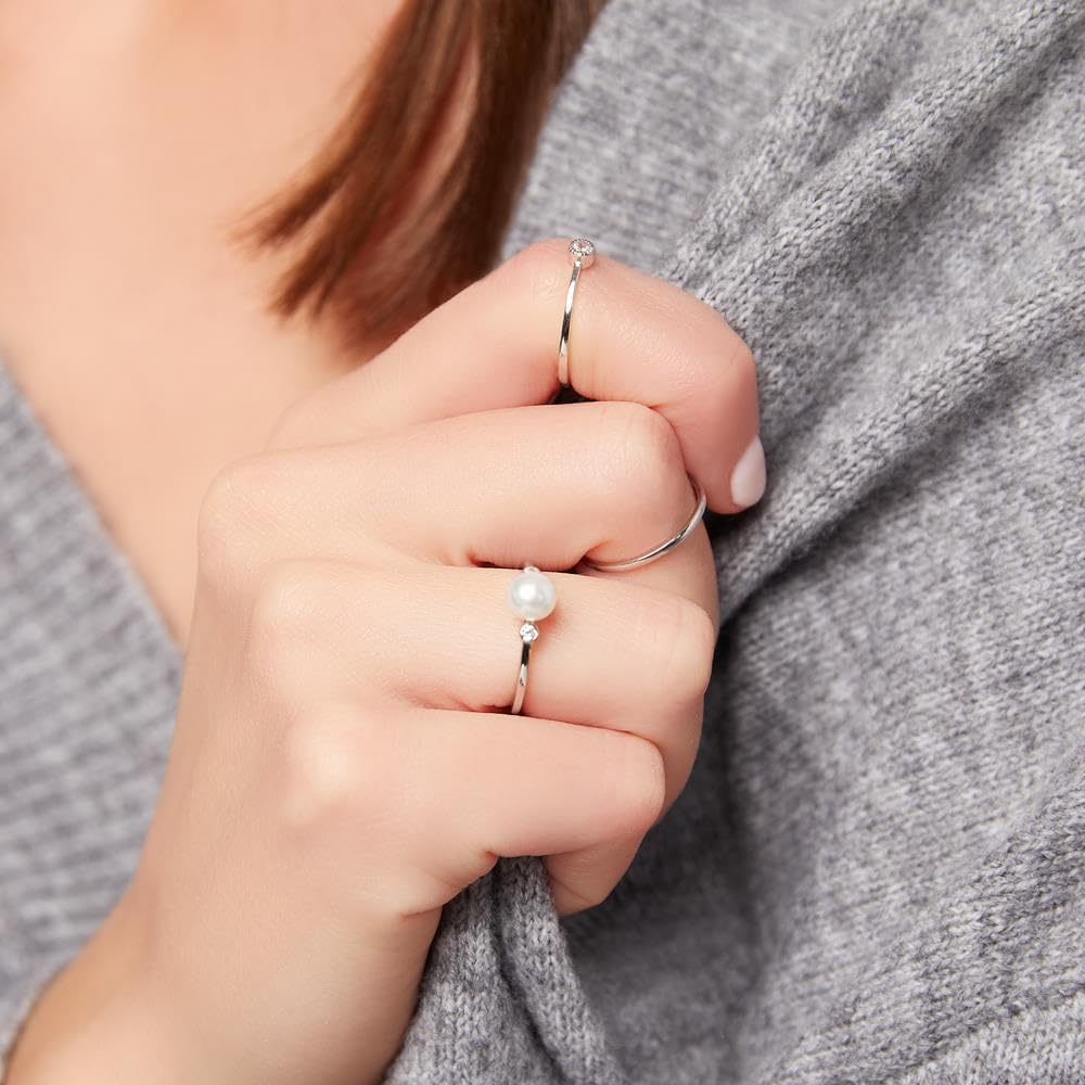 JEWLIX Ohrstecker Ring Weißgold schmal 1,2 mm Größe 58