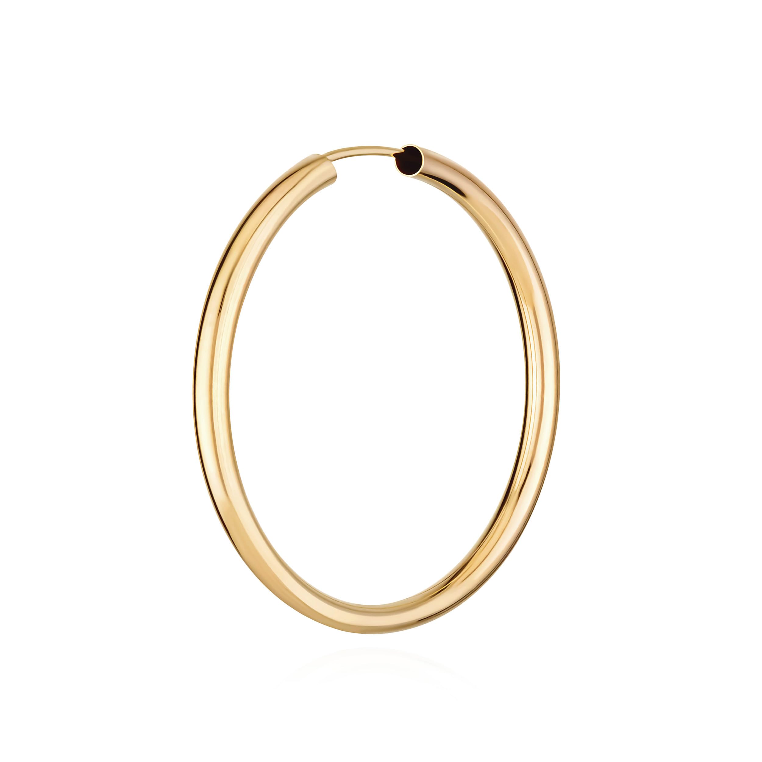 NKlaus JEWELLERY Creolen Gelbgold 585 Ohrringe 40 mm 2,5 mm