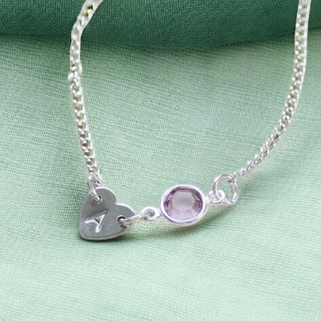 Joy by Corrine Smith Dainty Heart Armband Gold Geburtsstein