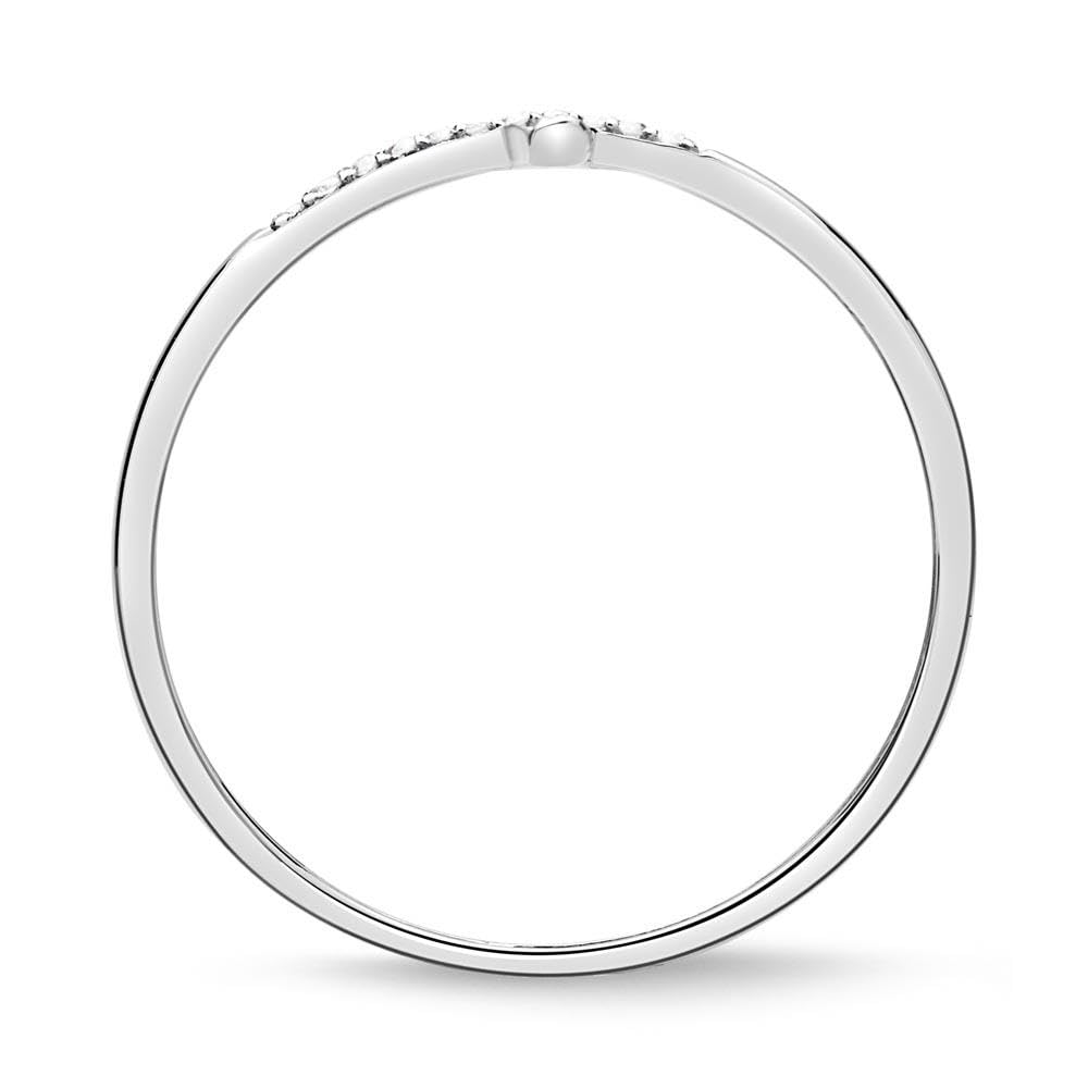 JEWLIX Kreuz Ring 585er Weißgold mit 17 Diamanten