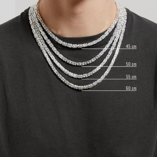JEWLIX Königskette 925 Silber rhodiniert 5mm Vierkant