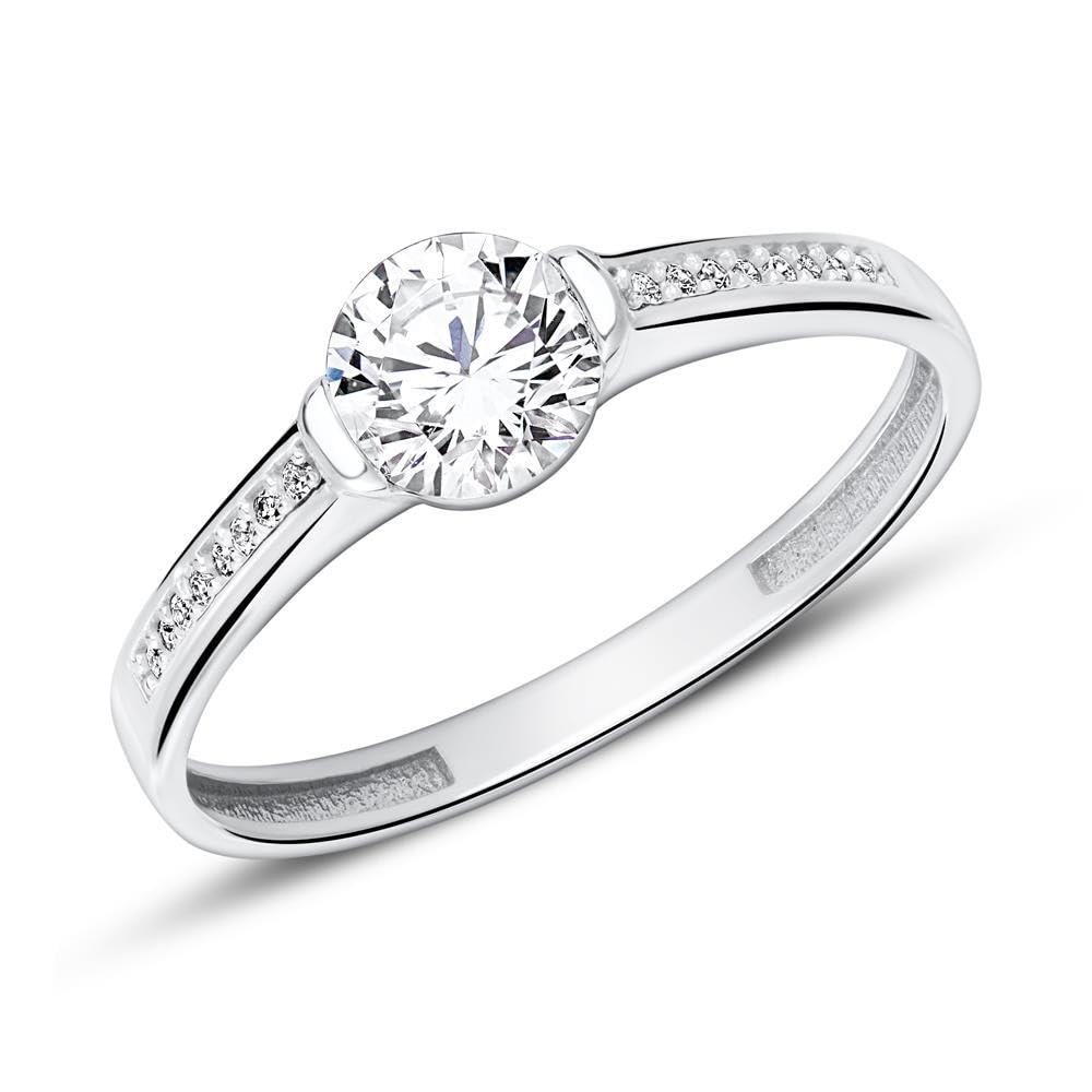 JEWLIX Verlobungsring 375 Weißgold Ring 54mm Zirkonia