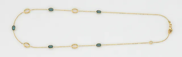 Eugen Rühle Collier London Blue Halskette 585 Gelbgold