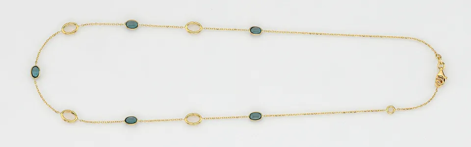 Eugen Rühle Collier London Blue Halskette 585 Gelbgold