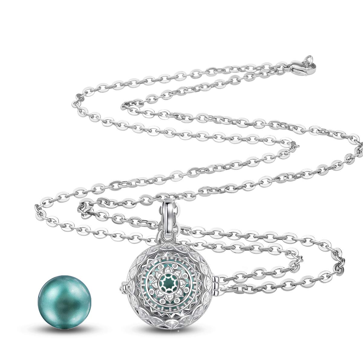 Eudora Harmony Bola Lotus Halskette Silber Klangkugel Damen