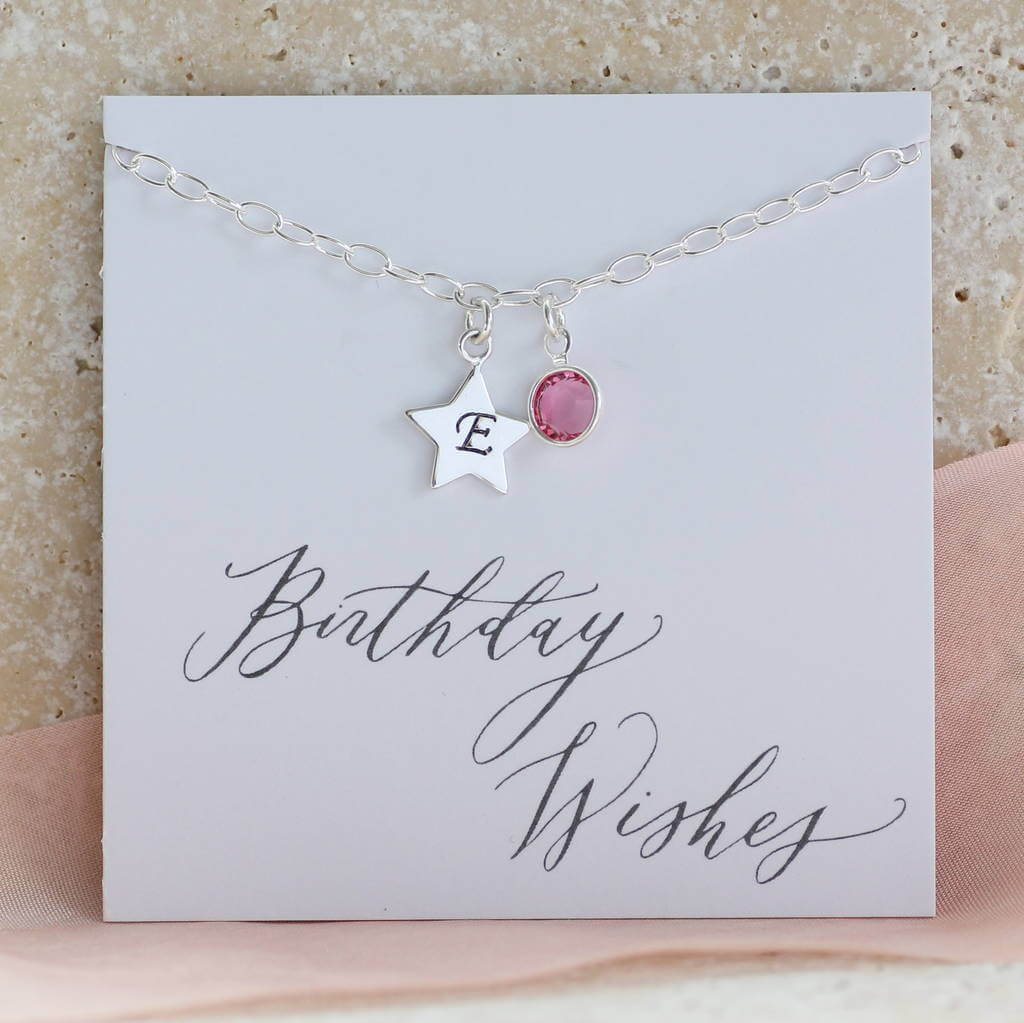 Joy by Corrine Smith Initial Star Armband Silber Geburtsstein
