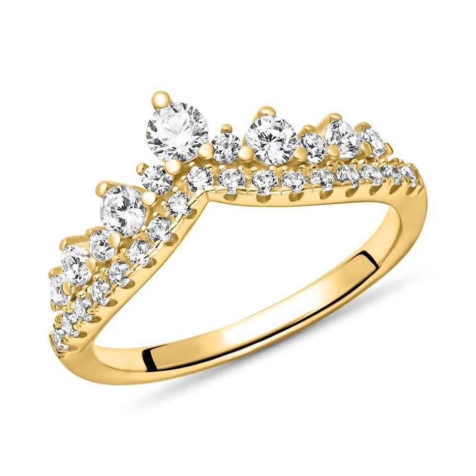 JEWLIX Damenring Sterlingsilber gold Zirkonia Gr.54