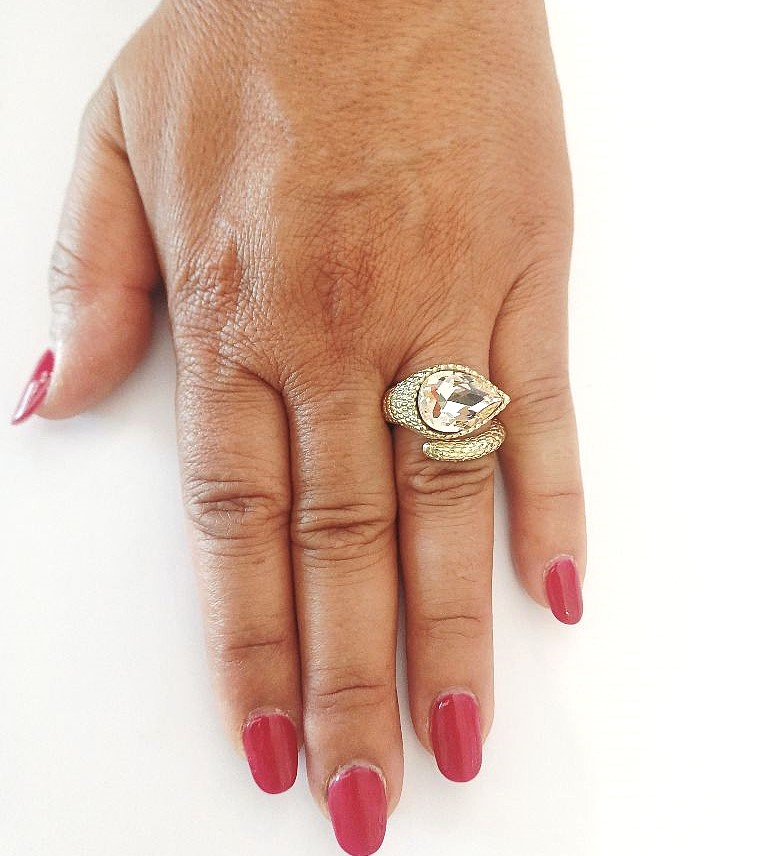 Alevá Bijoux Calypso Ring Bronze Kristall verstellbar
