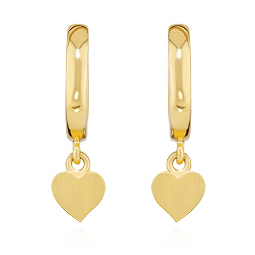 NKlaus Herz Klappcreolen 333 Gelbgold 11mm