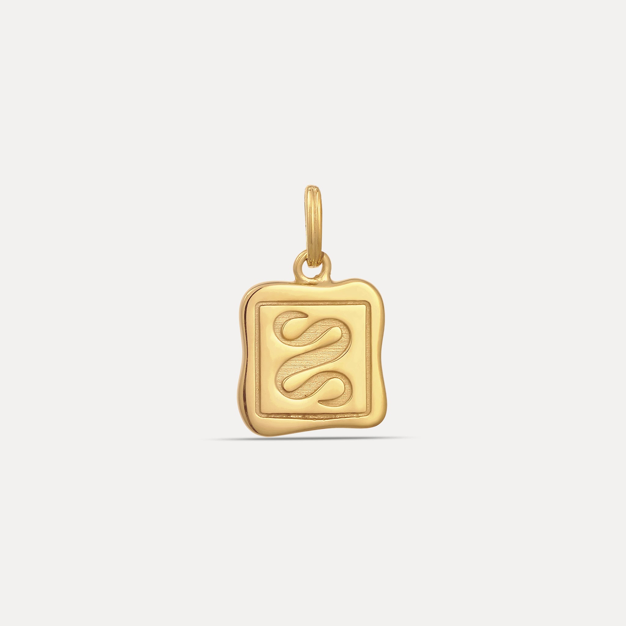 Stilnest Anhänger gravierbar Gold Vermeil eckig