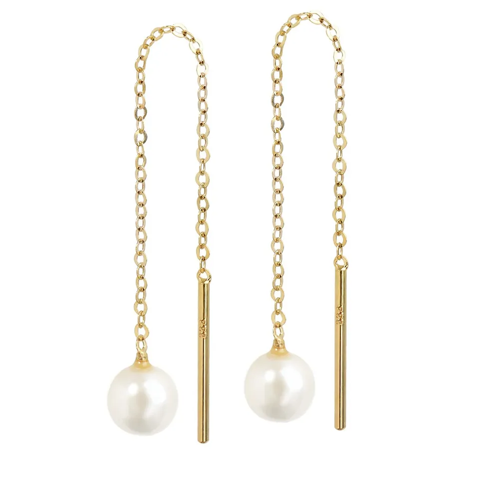 NKlaus Jewellery Durchzieher Ohrringe 333 Gelbgold Ankerkette
