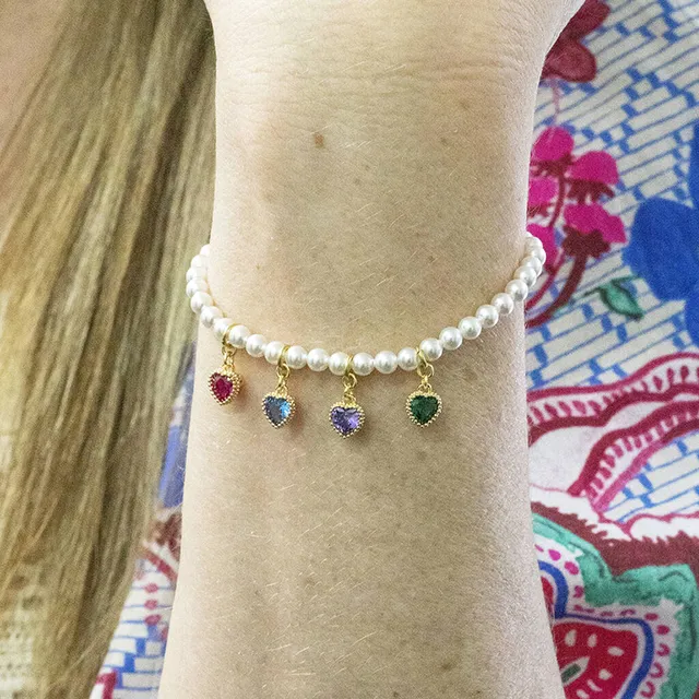 Joy by Corrine Smith Perlen Armband Familie Herz Geburtsstein