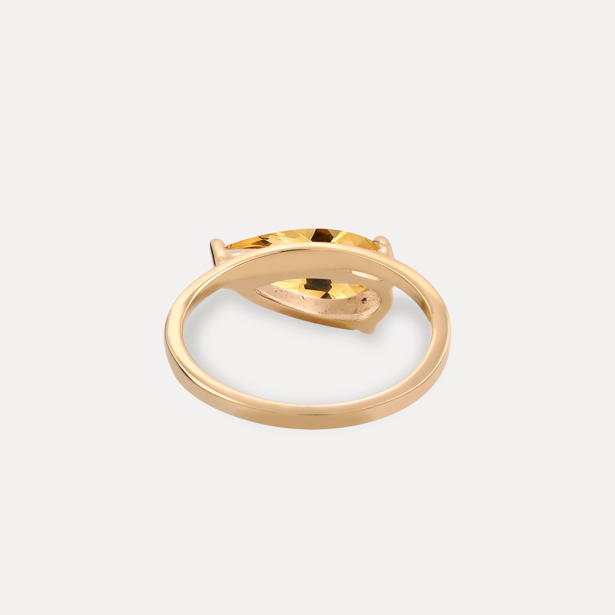 Stilnest Citrin Balance Drop Ring 585 Gold Gelb