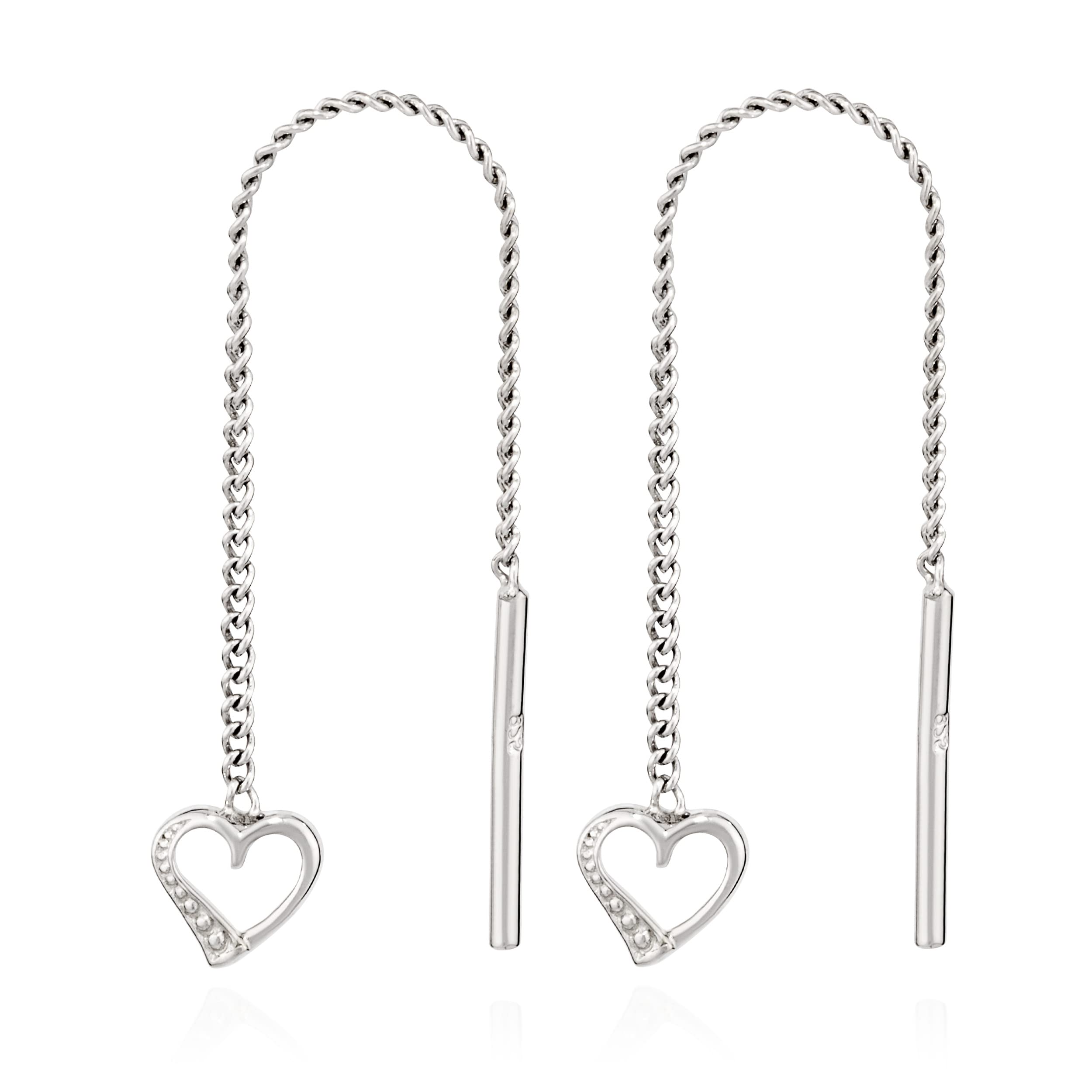 NKlaus Jewellery Herz-Durchzieher 925 Silber 5x5mm Paar