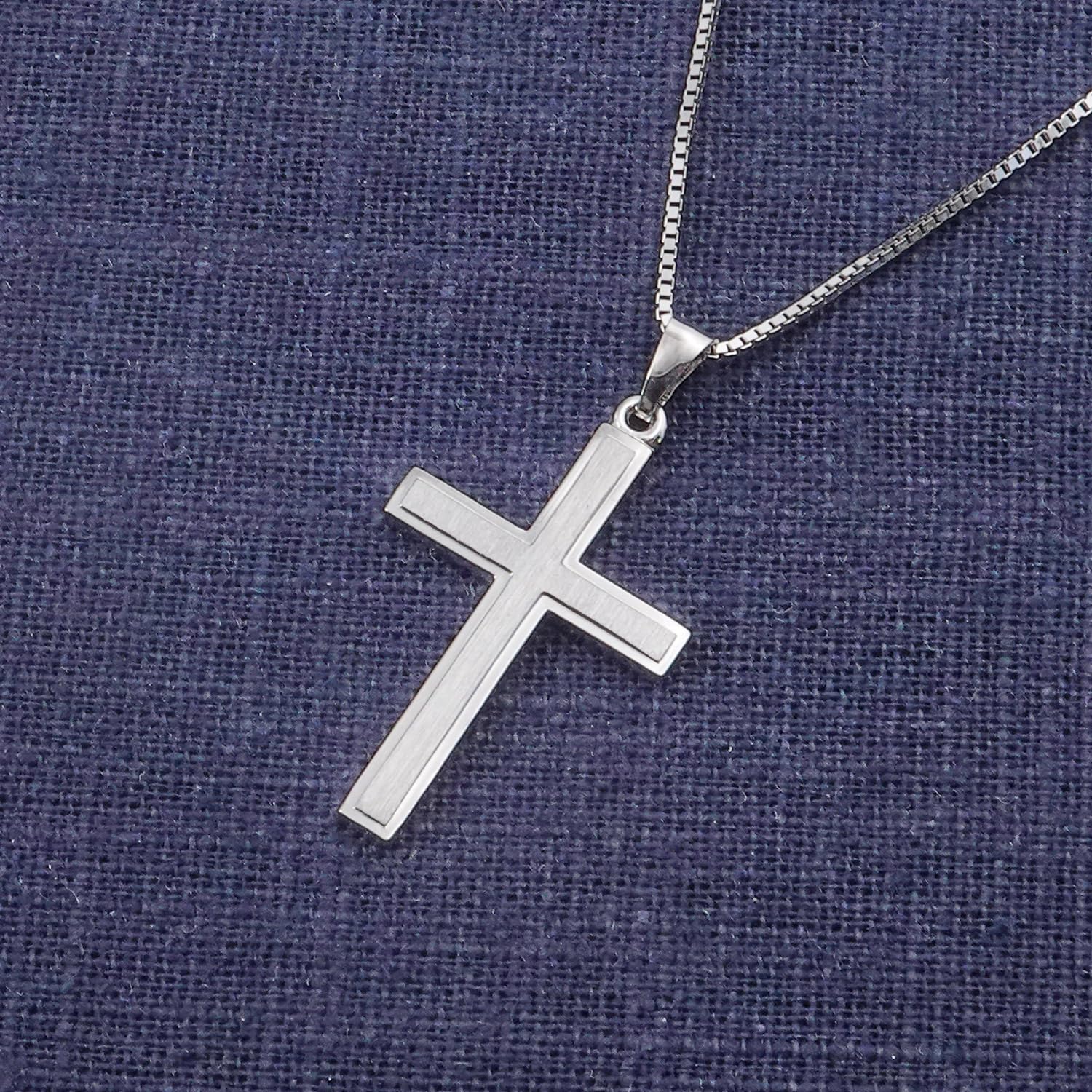trendor 68258 Kreuz Halskette Herren 50 cm 925 Silber
