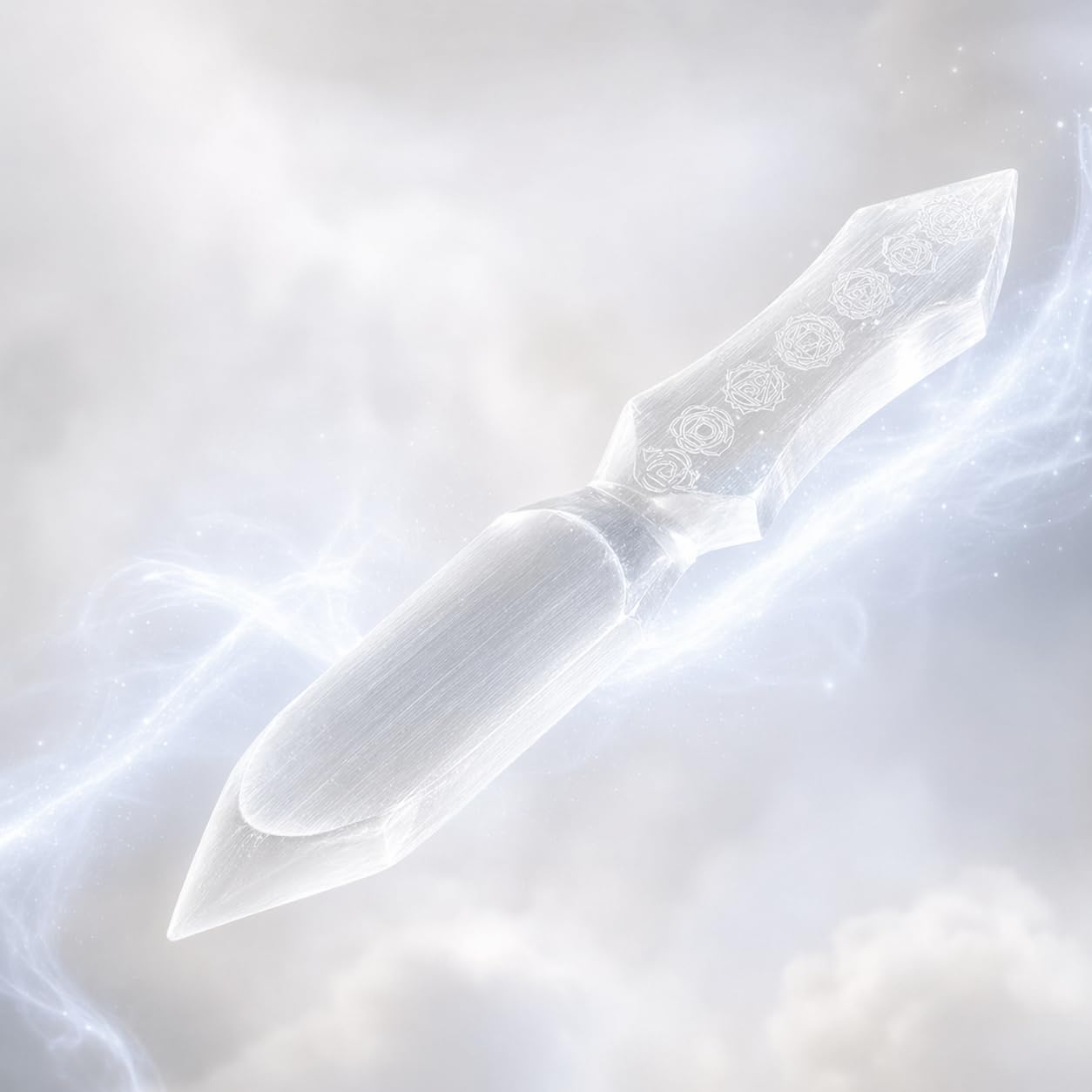 NKlaus Healing Crystals Selenit Athame Messer 26 cm