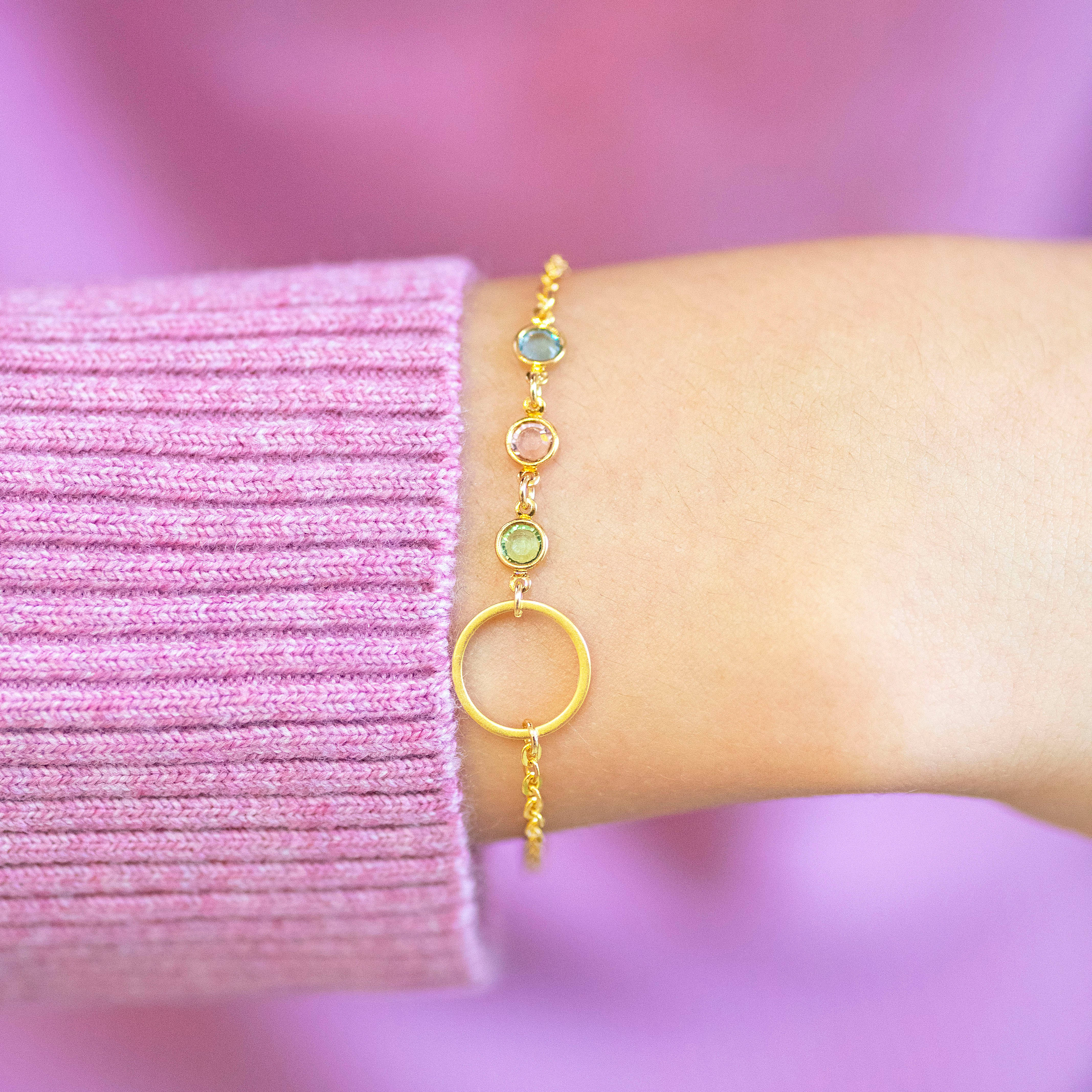 JOY by Corrine Smith Mother Three Children Armband Gold Kreis