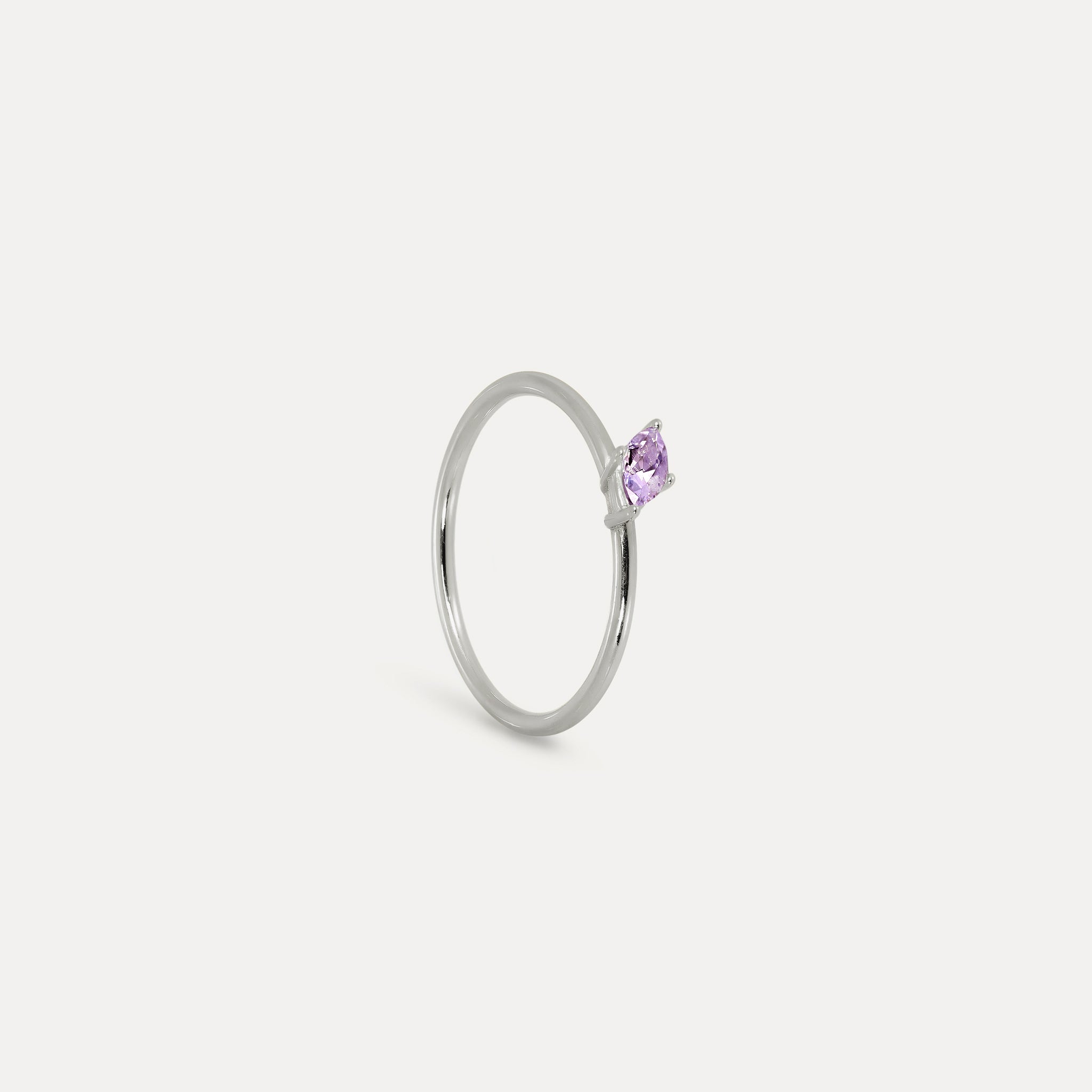 Stilnest Rings Amethyst Navette Solitär Ring 24k Gold Gr.52