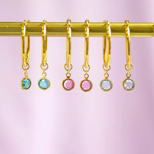 Joy by Corrine Smith Birthstone Charm Creolen Gold 0,6 cm