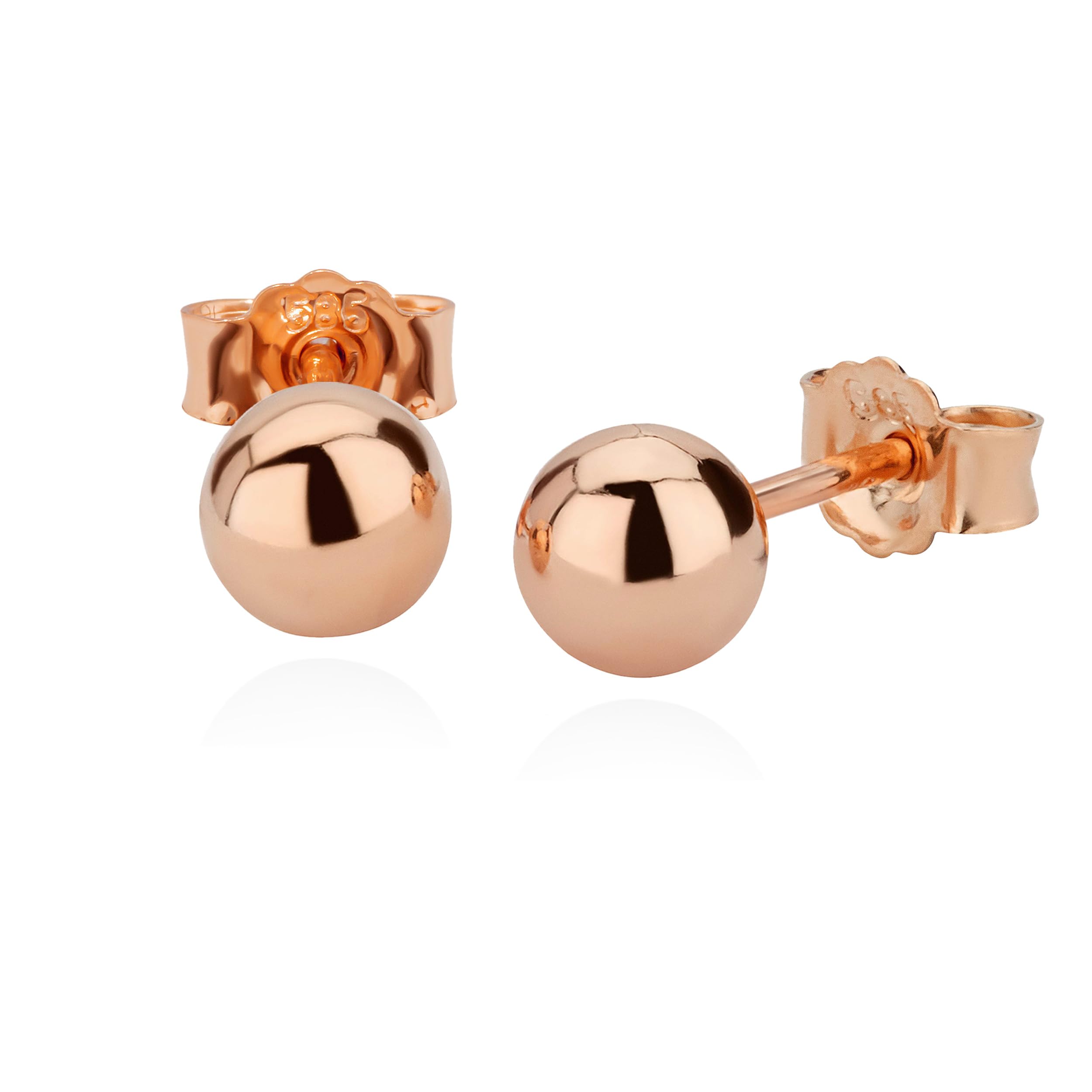 NKlaus Jewellery Kugelohrstecker 585 Rotgold Ø5,0mm Paar