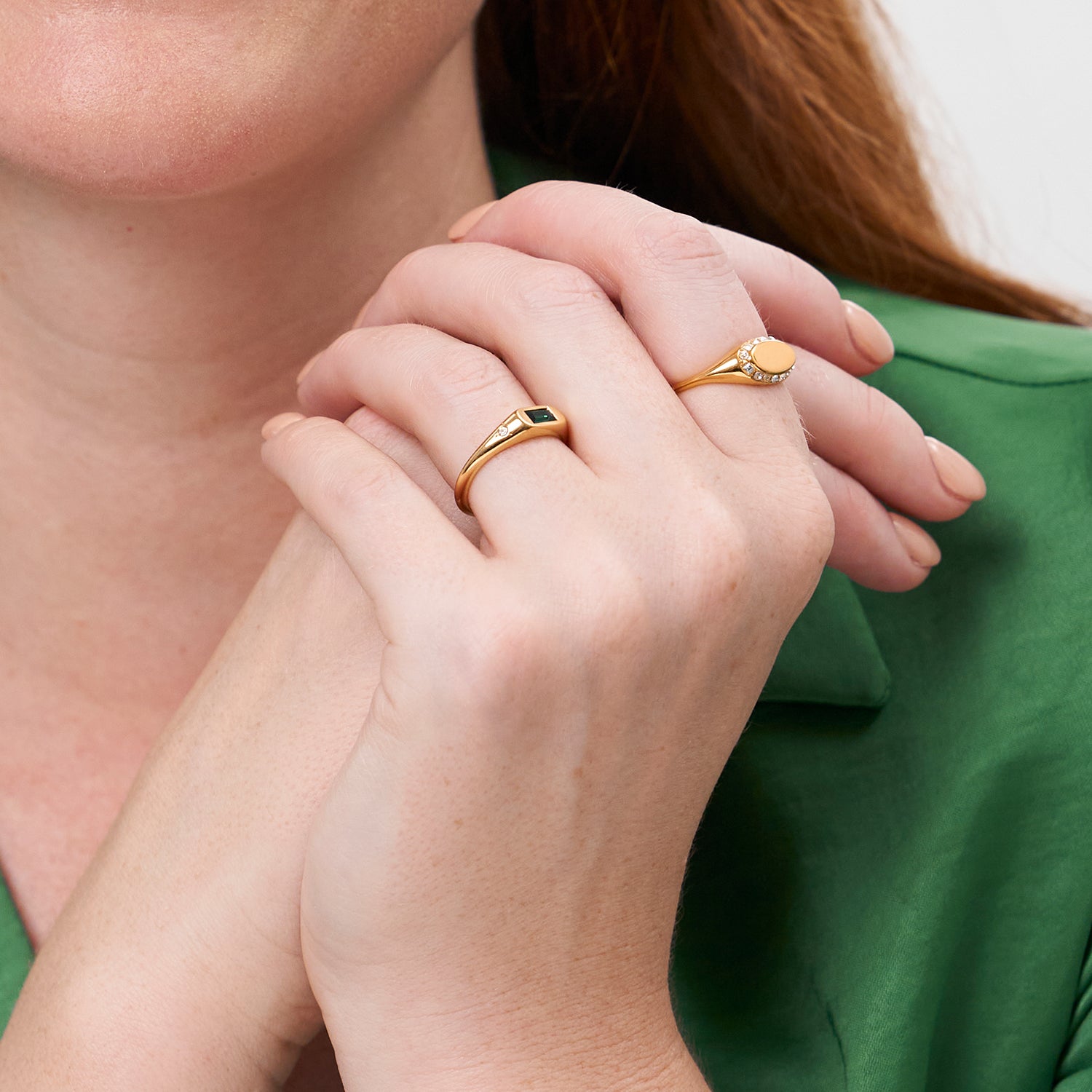 Stilnest Crown Ring Gold Vermeil weiße Kristalle Gr. 52