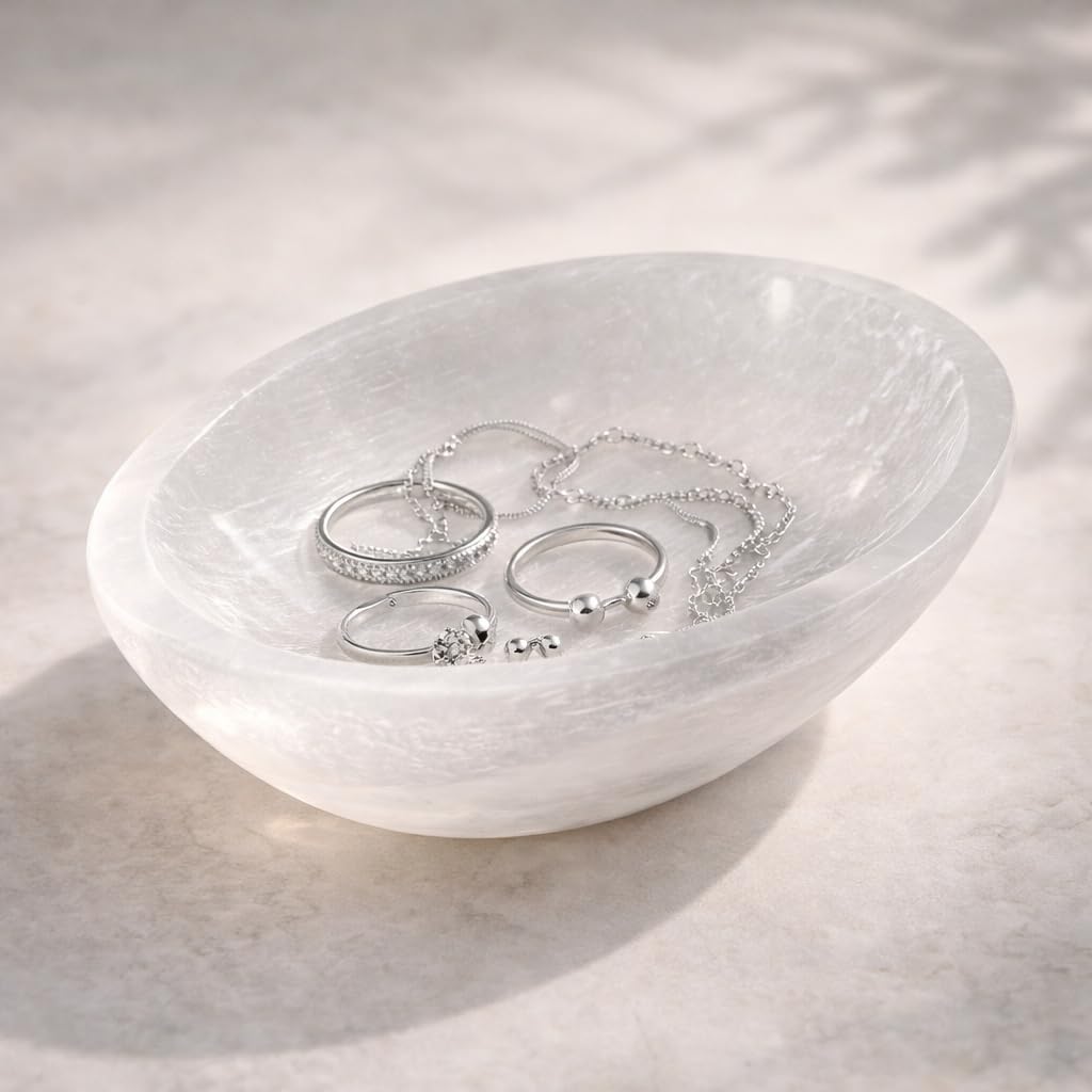 NKlaus HEALING CRYSTALS Selenit Schale 10x7cm 130g