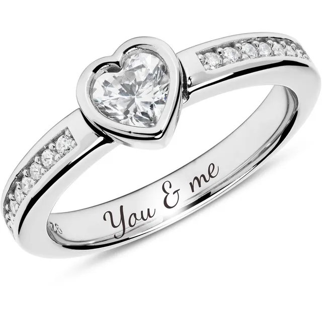 JEWLIX Herzring 925 Silber Zirkonia Verlobungsring