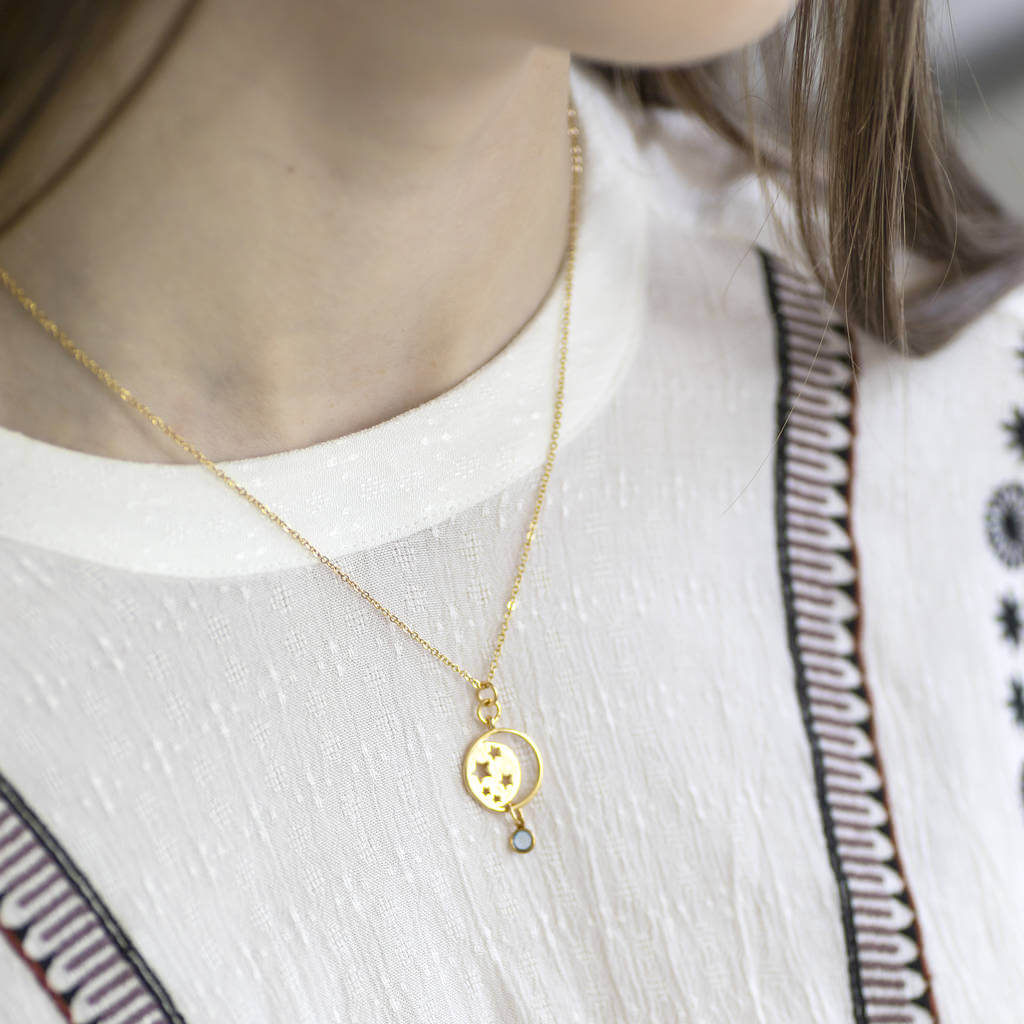 Joy by Corrine Smith Celestial Halskette Geburtsstein Gold