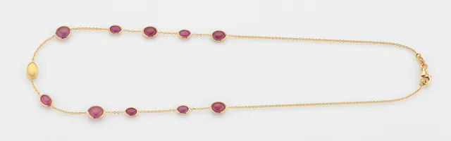 Eugen Rühle Colliers Rubin Cabochon Collier 585 Gold Halskette