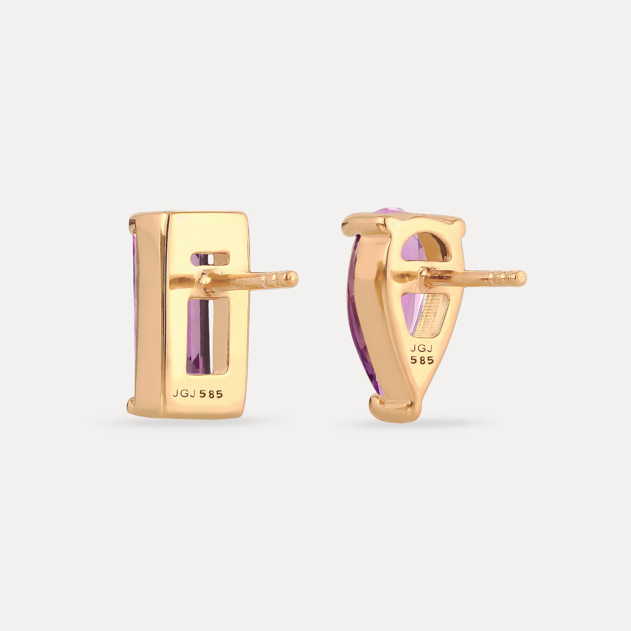 Stilnest Balance Ohrstecker 585 Gold Ohrringe Amethyst