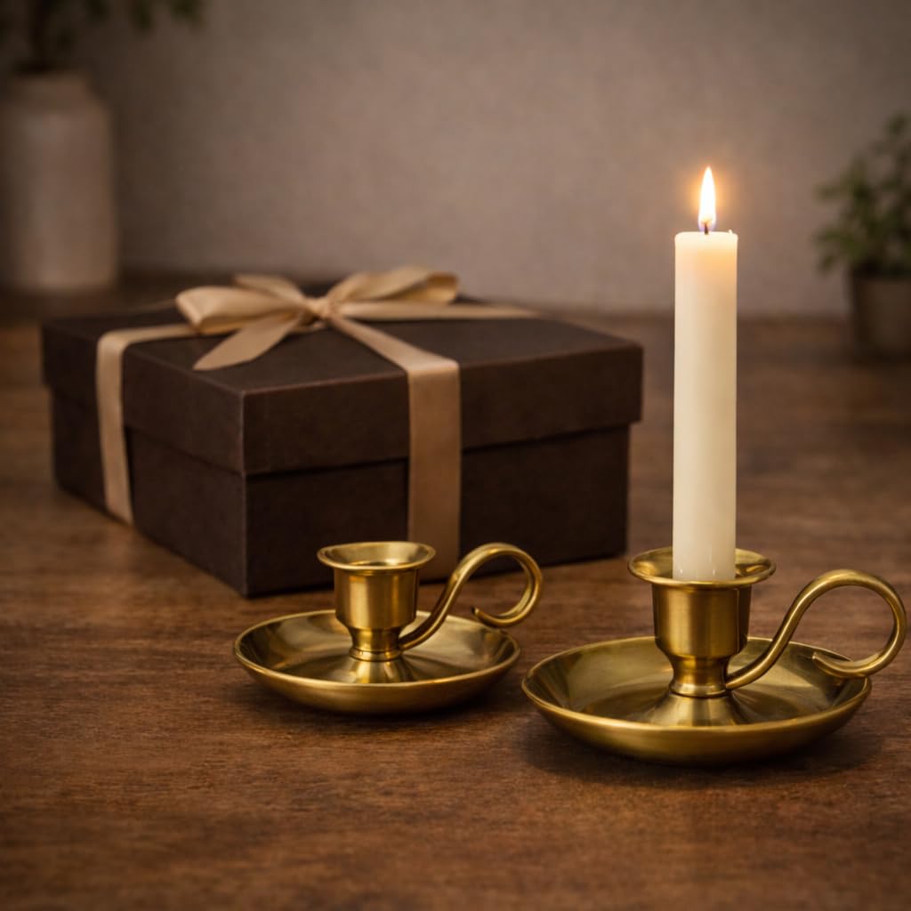 NKlaus Candle Holder Handleuchter Klassik Messing Gold Antik