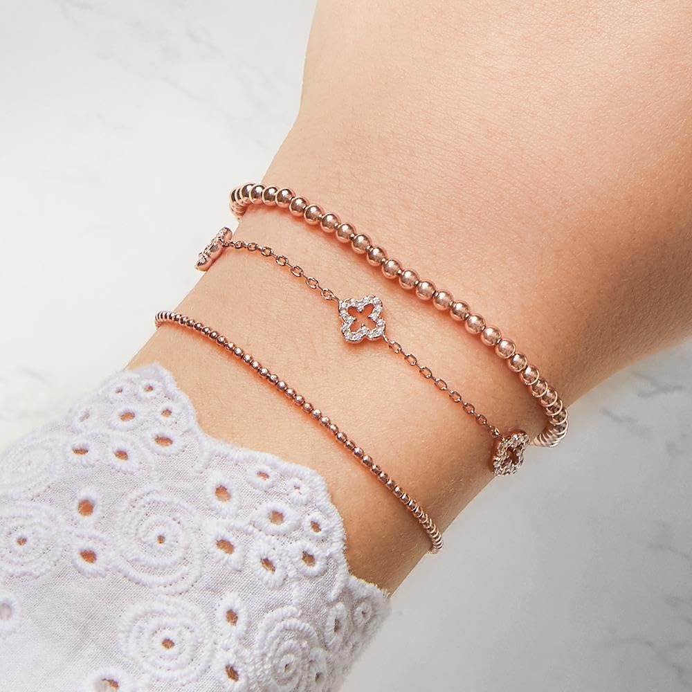 JEWLIX ID-Armbänder Armband 925er Silber rosévergoldet Zirkonia