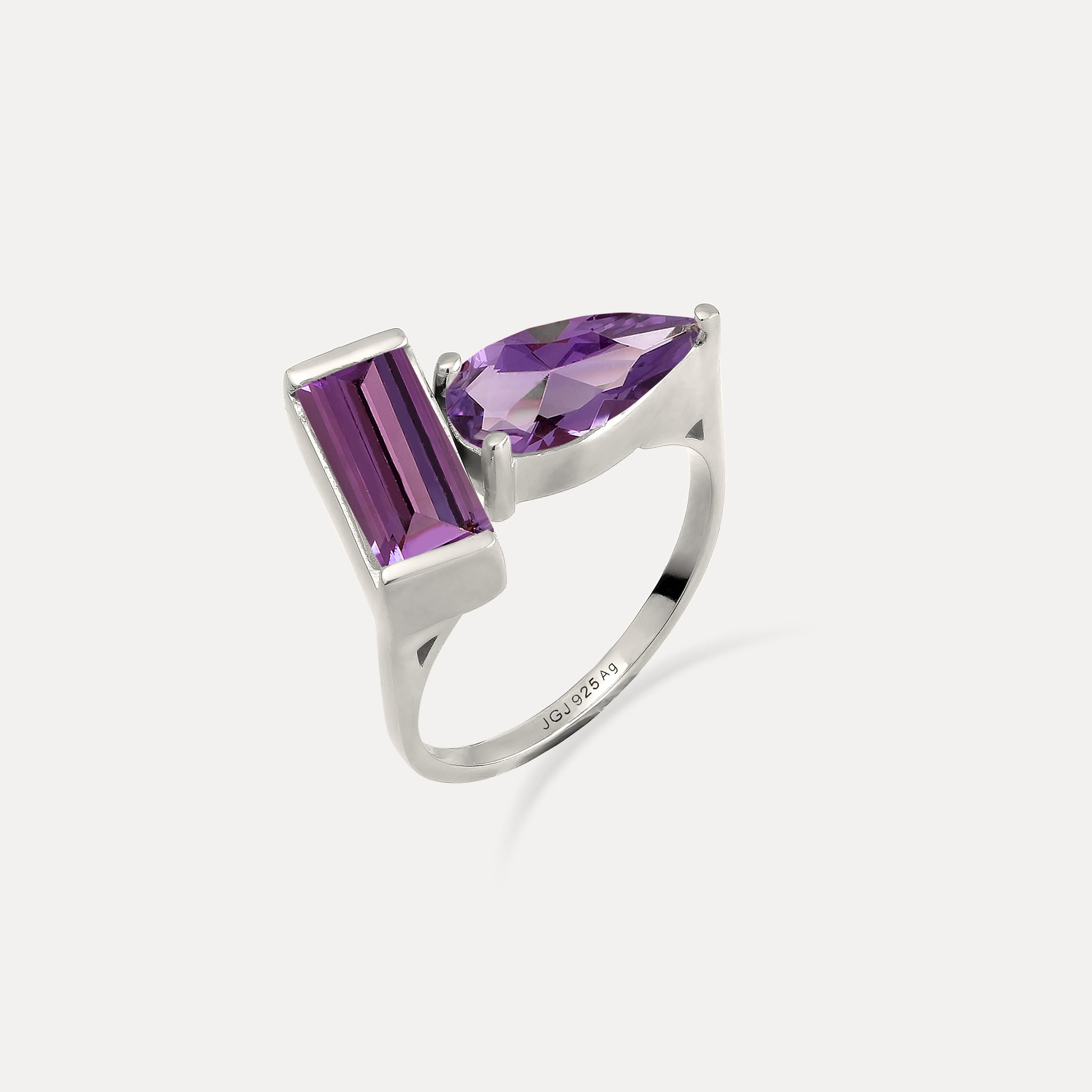Stilnest Balance Amethyst Ring Gold Vermeil Gr.52 modern