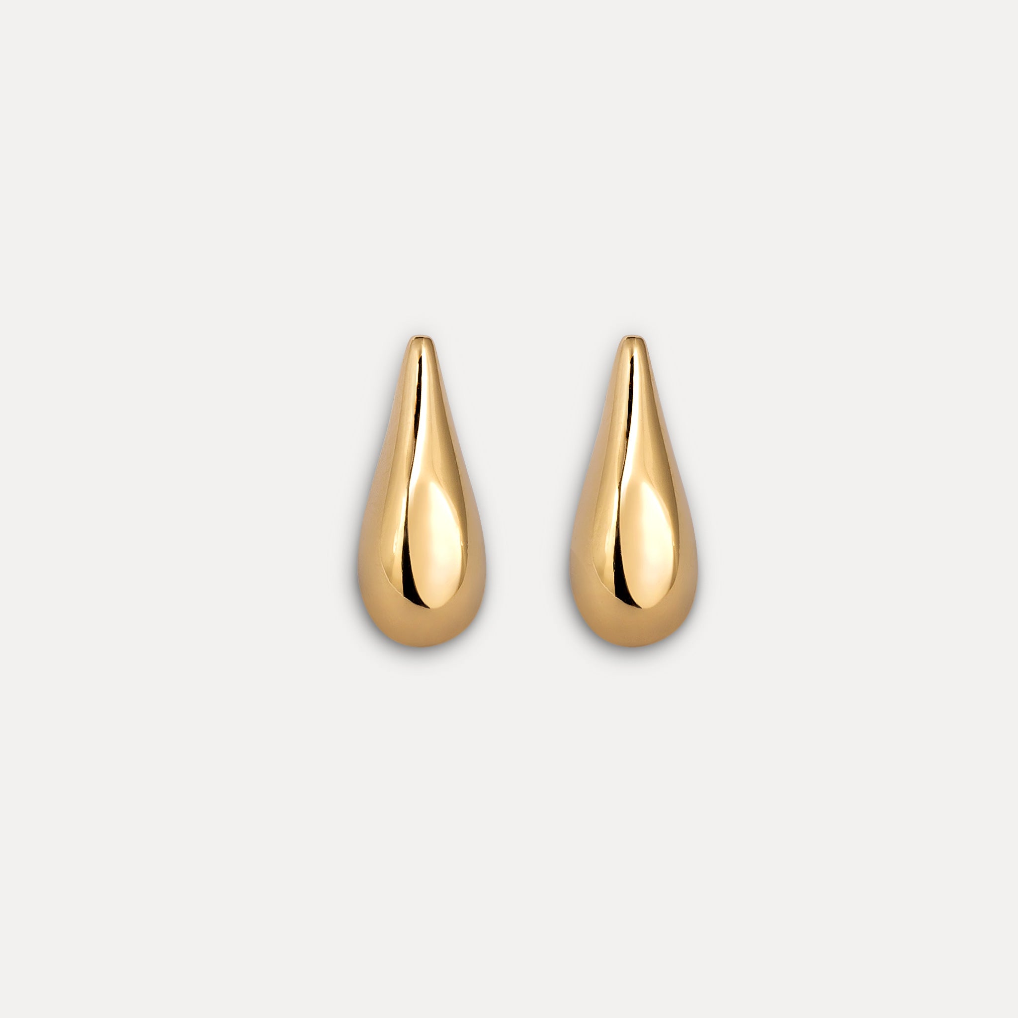 Stilnest Mini Drop Ohrstecker Tropfen 24k Gold Vermeil Paar