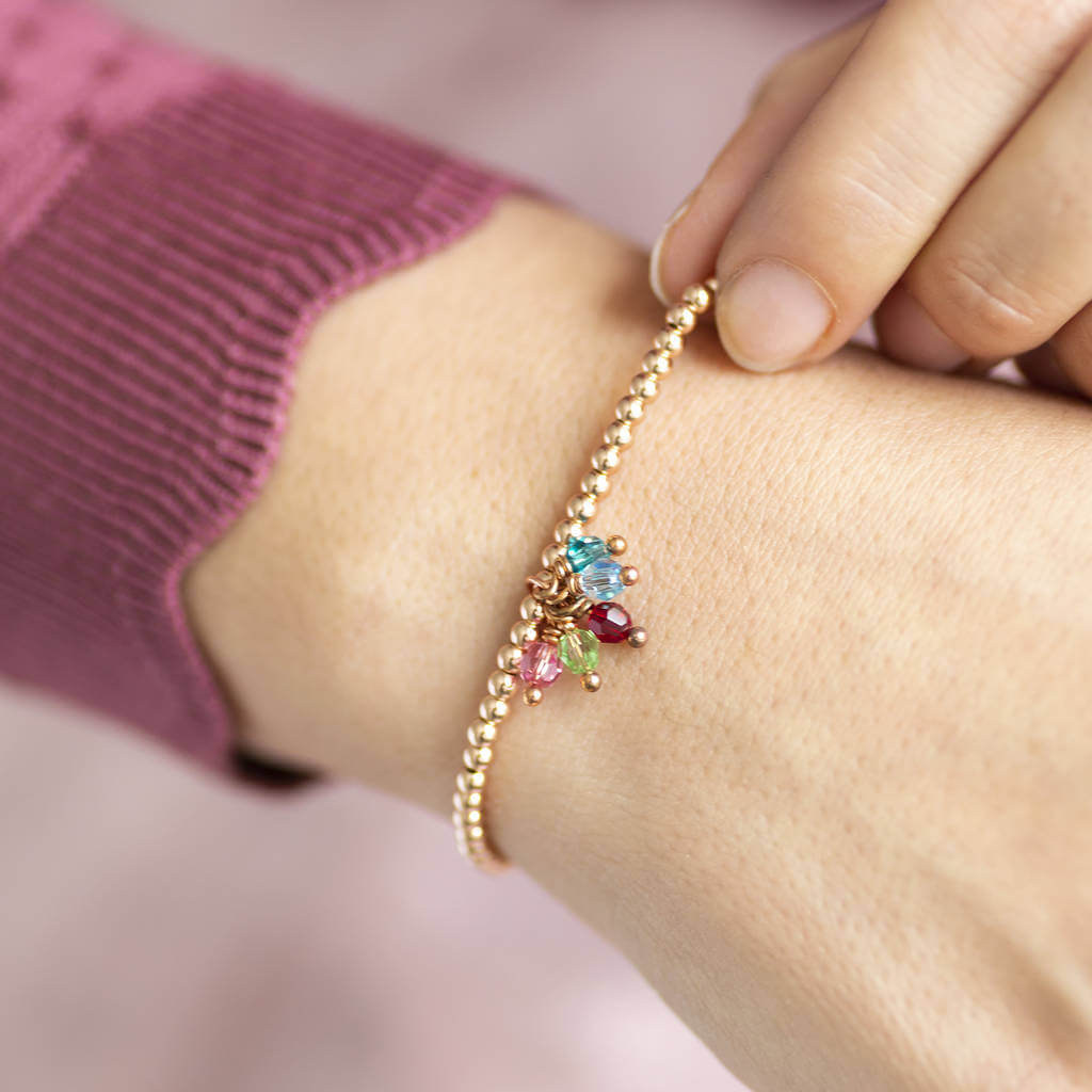Joy by Corrine Smith Beaded Charm Armband Gold Geburtsstein