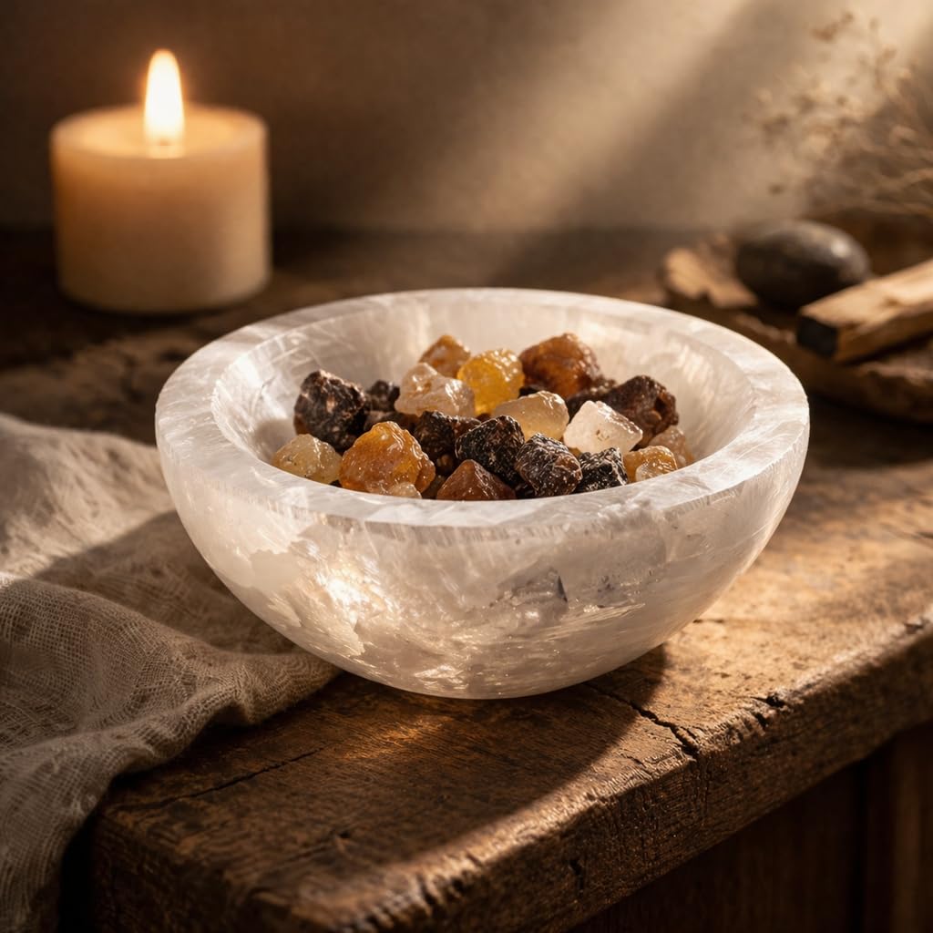 NKlaus Healing Crystals Selenit-Schale 7,5 cm Kristallschale satiniert