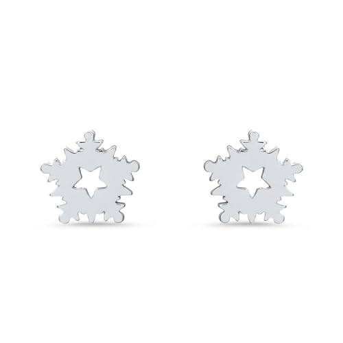 JEWLIX Schneeflocken Ohrstecker Silber 925 Eiskristall