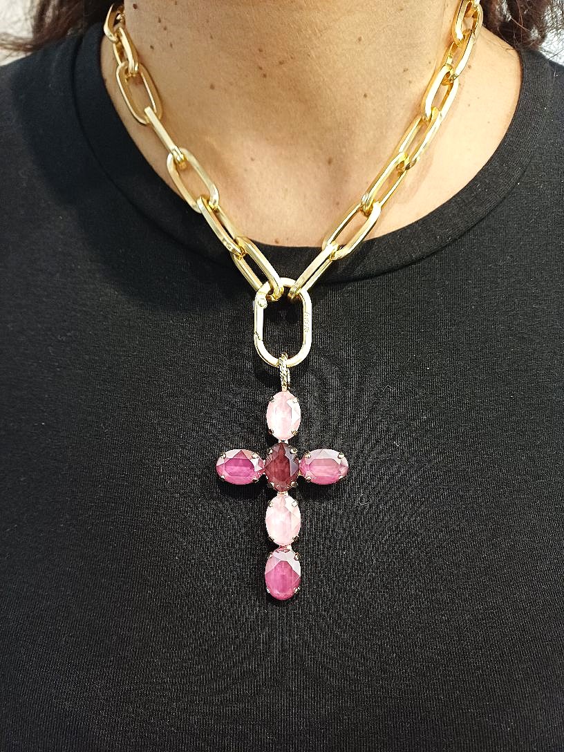 Alevá Bijoux Croci Iris Melange Kreuz Anhänger Gold