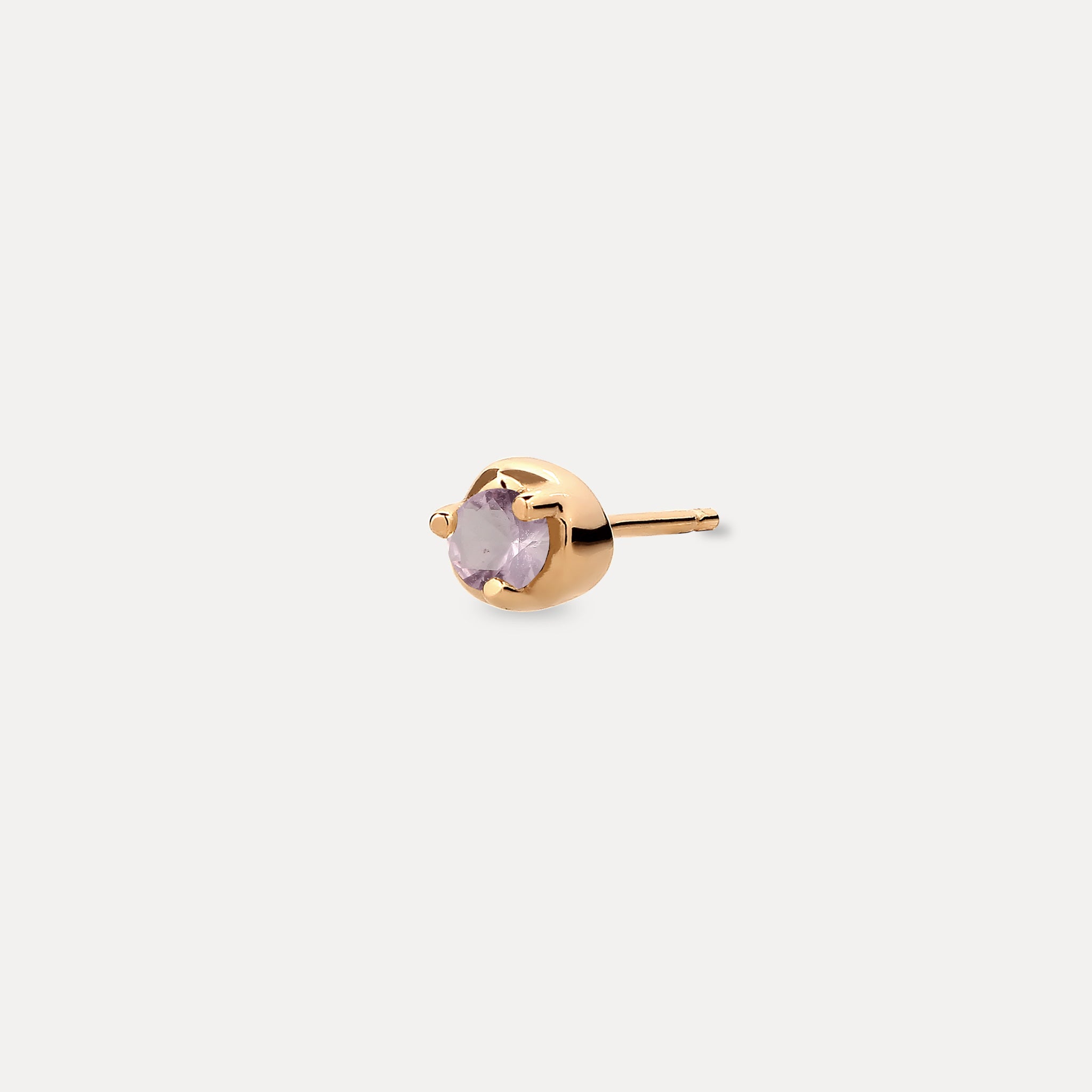 Stilnest Mini Birthstone Ohrstecker Gold Februar Amethyst