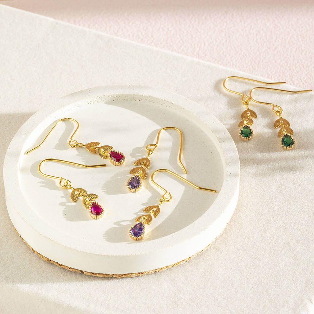 Joy by Corrine Smith Teardrop Ohrringe Gold mit Geburtsstein
