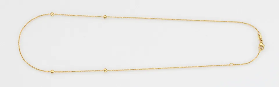 Eugen Rühle Collier Ankerkette 4 Goldlinsen 590 Weißgold 42 cm